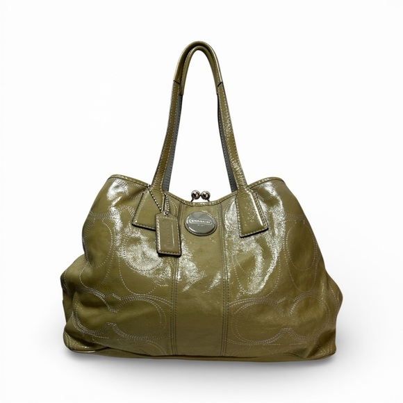 Coach Handbags - Coach Olive Green Vintage Leather Tote Bag